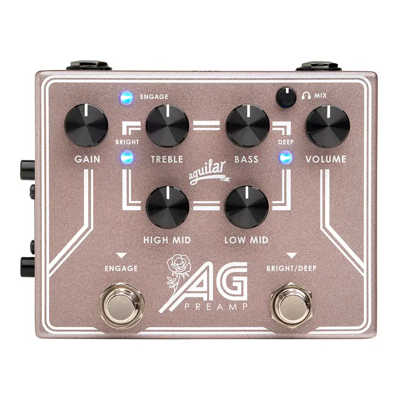 Aguilar Ag Preamp/Di Box – Breast Cancer Awareness Edition, Rose Gold Sparkle Finish 1