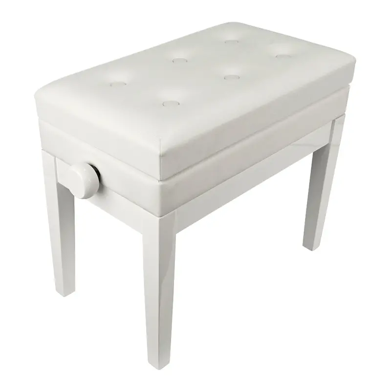 Beale Bpb220 White Piano Bench – Plush Cushioned Seat With Storage 1