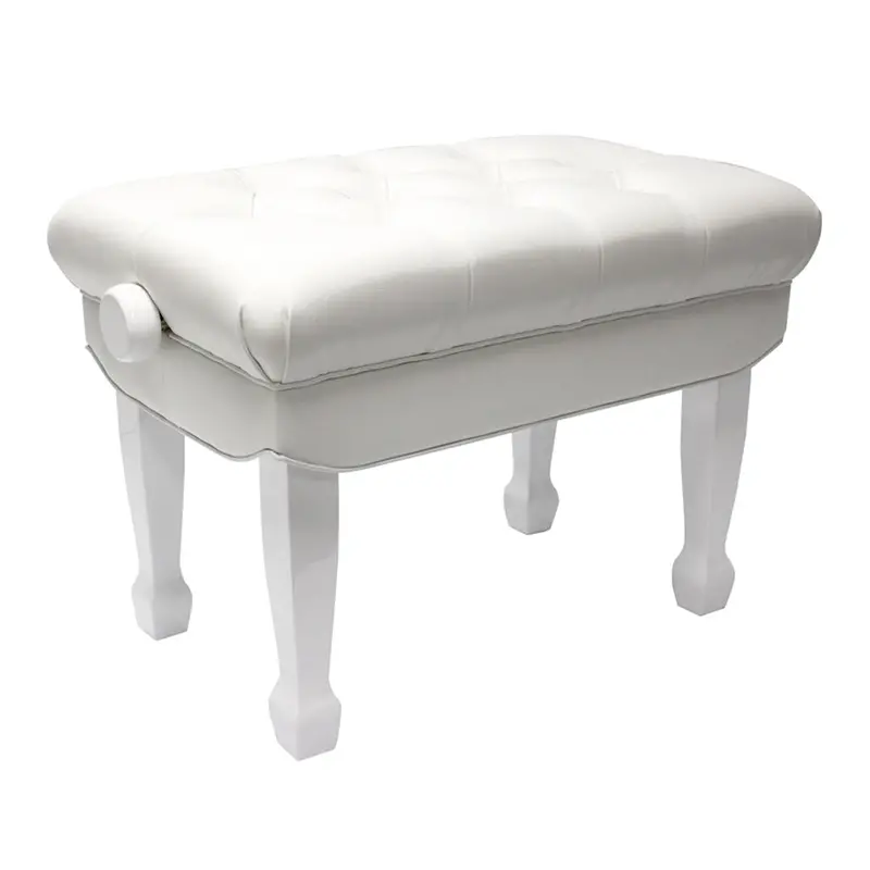 Beale Bpb330 White Deluxe Grand Piano Bench – Upholstered Design 1