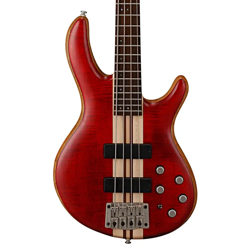 Cort A4 Plus Fmmh Bass Guitar In Open-Pore Black Cherry Finish 1