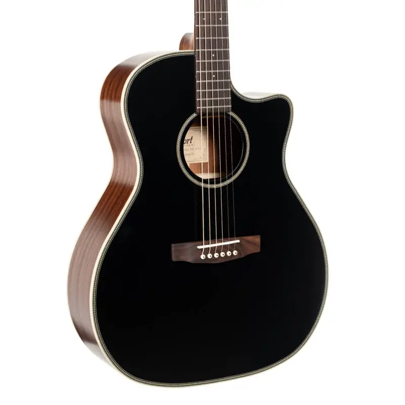 Cort Essence Ga4 Acoustic Guitar – Black Top Semi-Gloss Finish 1
