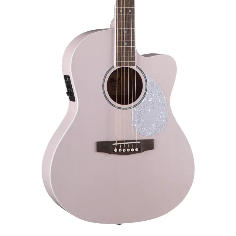 Cort Jade Classic Acoustic Guitar – Open-Pore Pink Pastel Finish 1