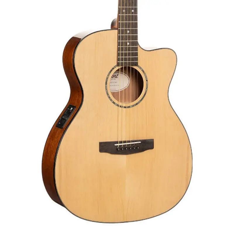 Cort L60Ce Cutaway Acoustic Guitar With Solid Spruce Top – Natural Finish 1