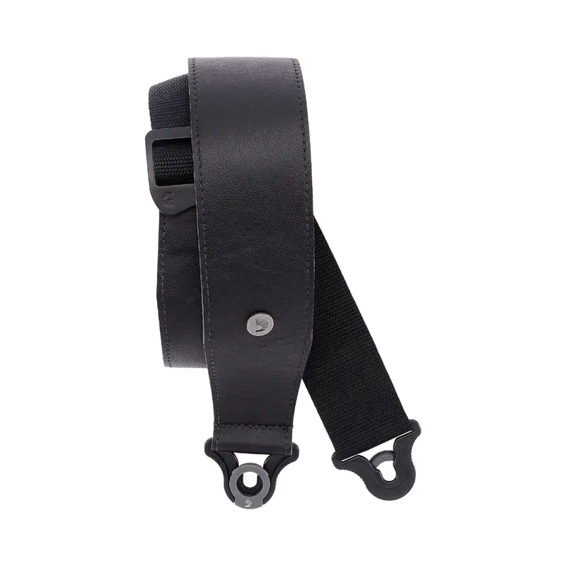 D'Addario Comfort Leather Auto-Lock Guitar Strap – Black 1