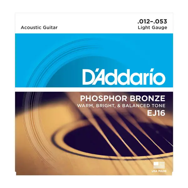 D'Addario Ej16-10P Phosphor Bronze Strings (12–53), 10-Pack 1