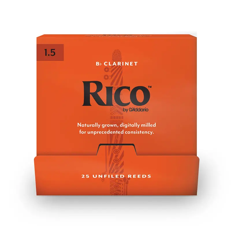 D'Addario Rico Bb Clarinet Reeds, Strength 1.5 — Pack Of 25 1