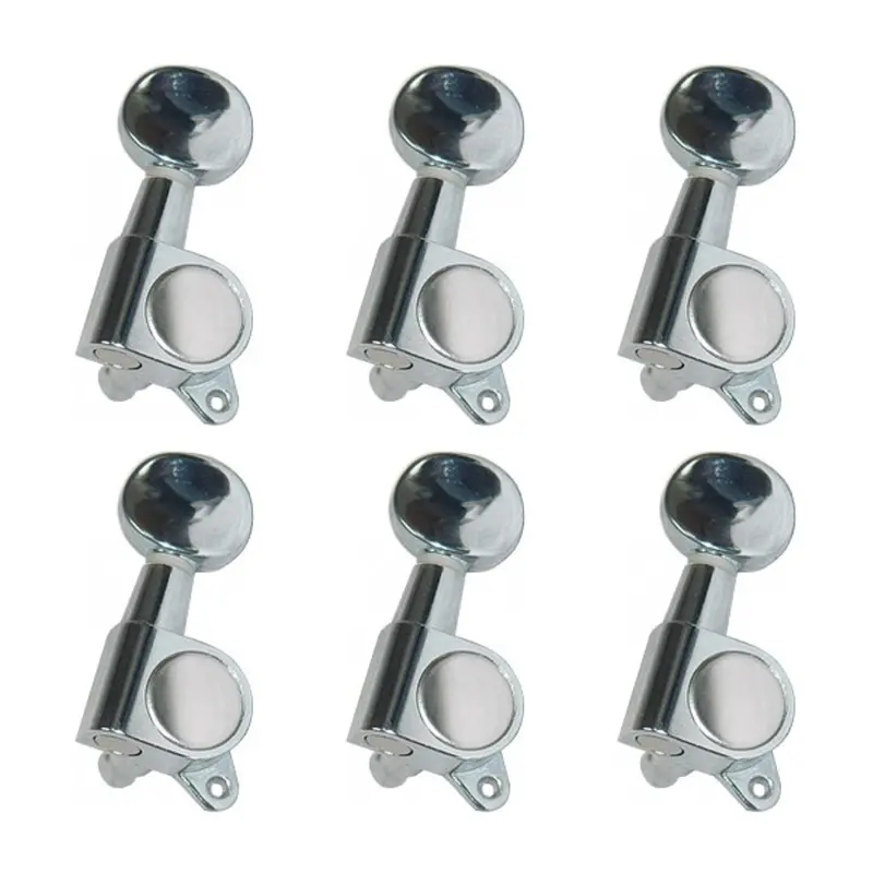Dr Parts Chrome 6-In-Line Machine Heads For Acoustic & Electric Guitars 1