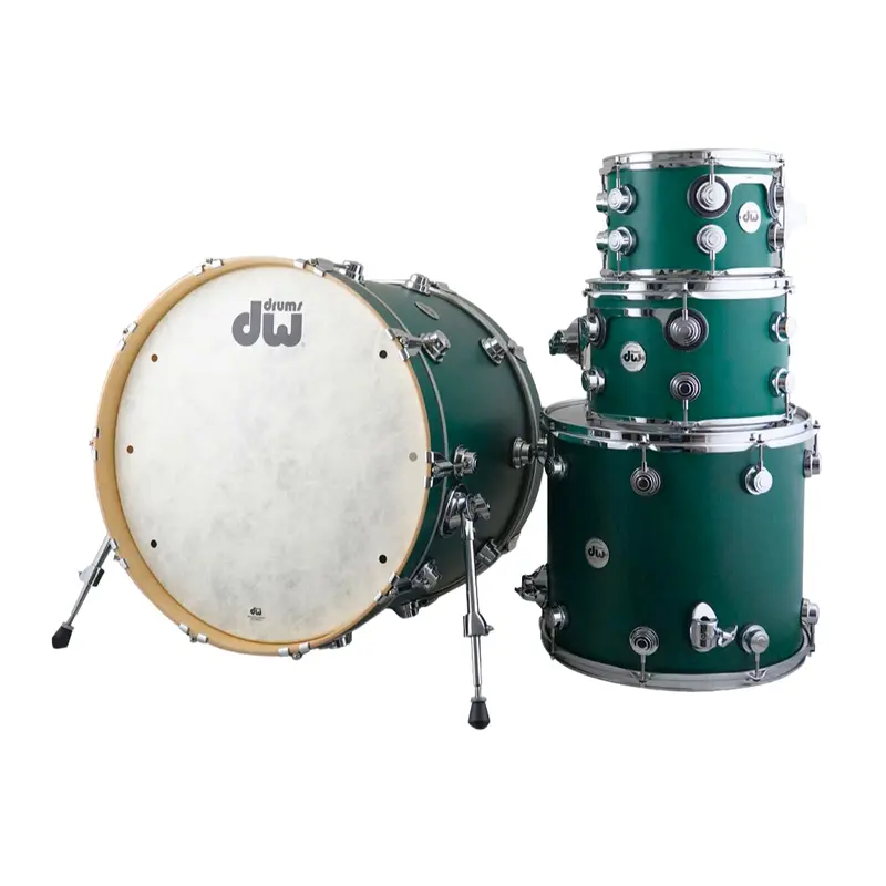Dw Collector’S Maple Drum Kit – Teal Satin Oil, Chrome Hardware (10"/12"/16"/22") 1