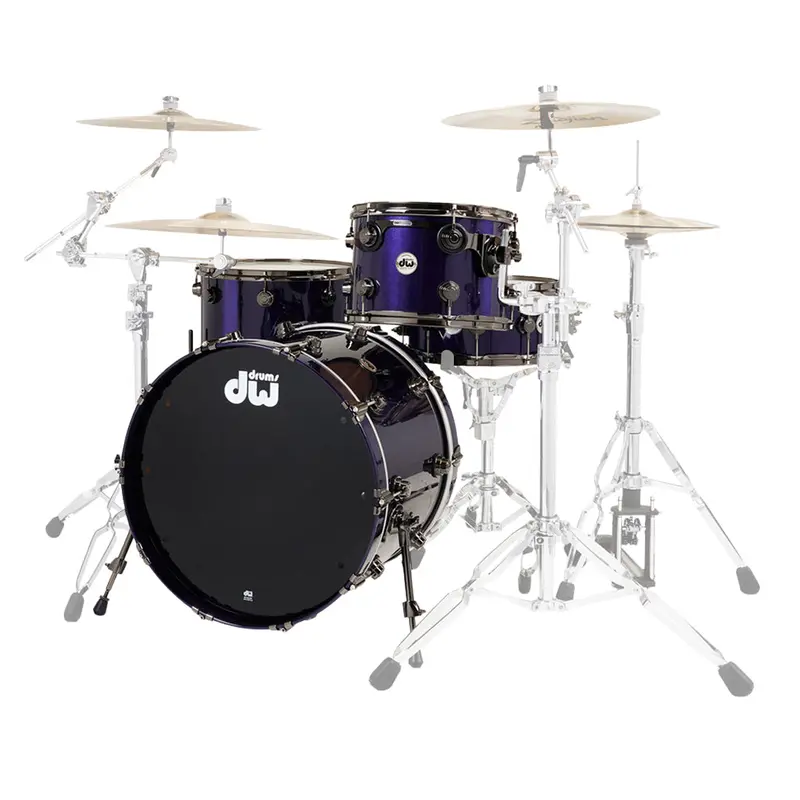 Dw Collector’S Series Purplecore Maple Drum Kit – Ultraviolet Metallic, Black Nickel Hardware 1