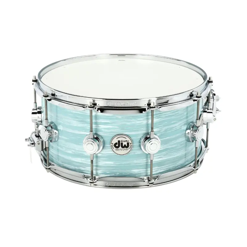 Dw Collector'S Series Snare Drum – 6.5" X 14", Pale Blue Oyster Ply Finish 1