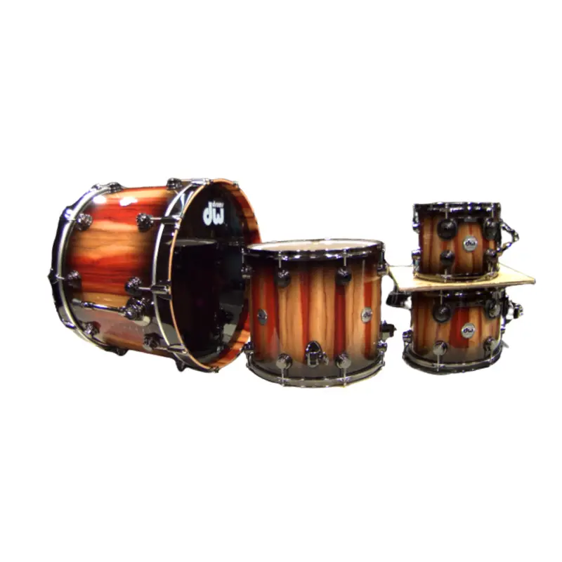 Dw Collector'S Series Sonicply 5-Piece Shell Pack – Candy Black Burst Over Vertical Padauk 1