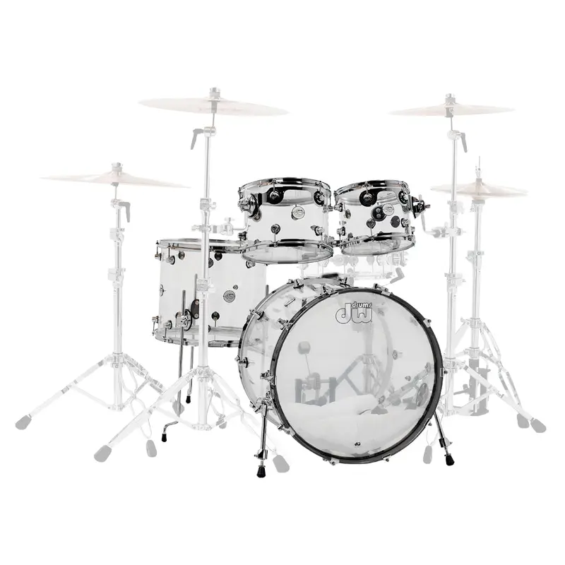 Dw Design Series 4-Piece Acrylic Drum Shell Pack – Clear 1