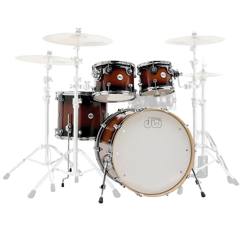 Dw Design Series 4-Piece Shell Pack – Tobacco Burst Acrylic Finish 1