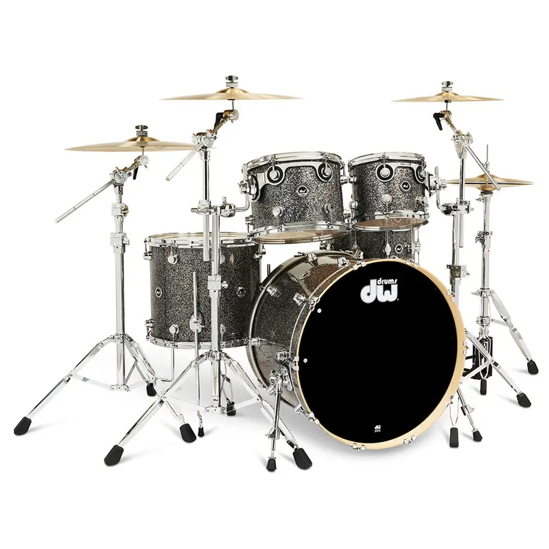 Dw Dwe Five-Piece Drum Kit Complete Bundle – Black Galaxy Finish 1