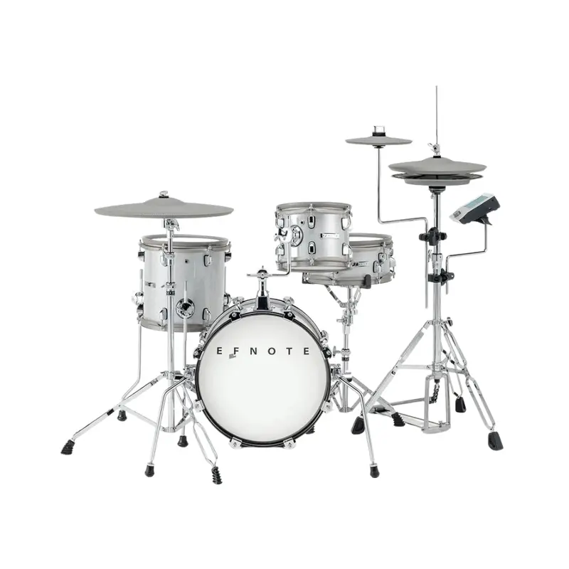Efnote Mini Compact White Sparkle Electronic Drum Kit 1