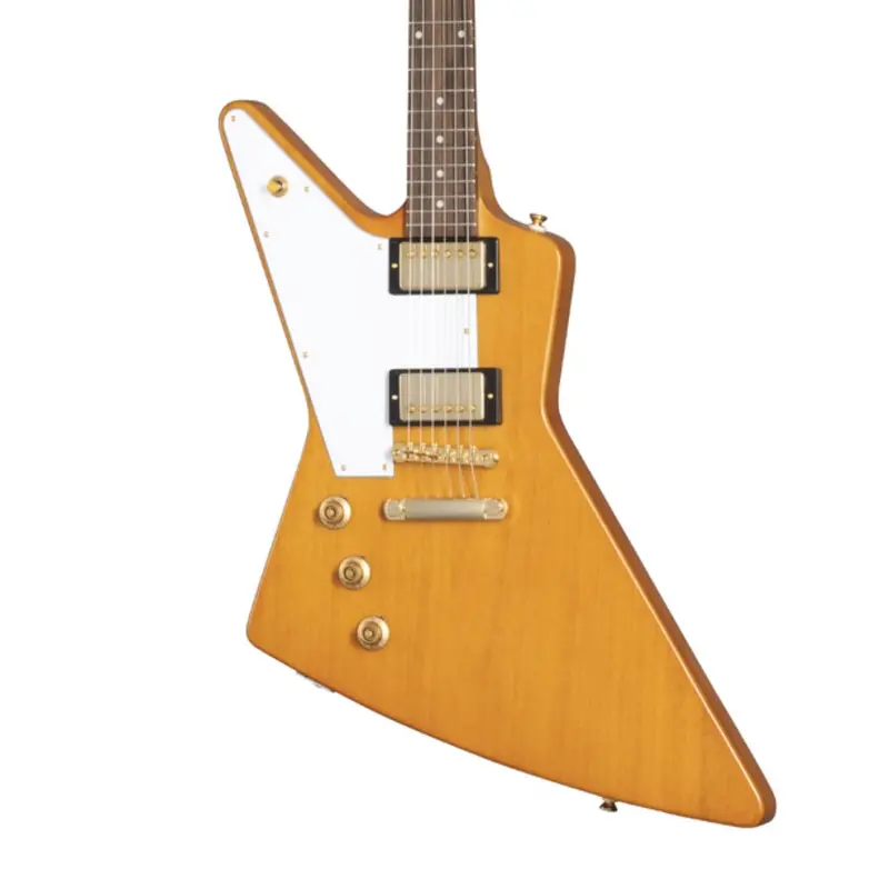 Epiphone 1958 Korina Explorer Left-Handed Electric Guitar – Aged Natural Finish 1