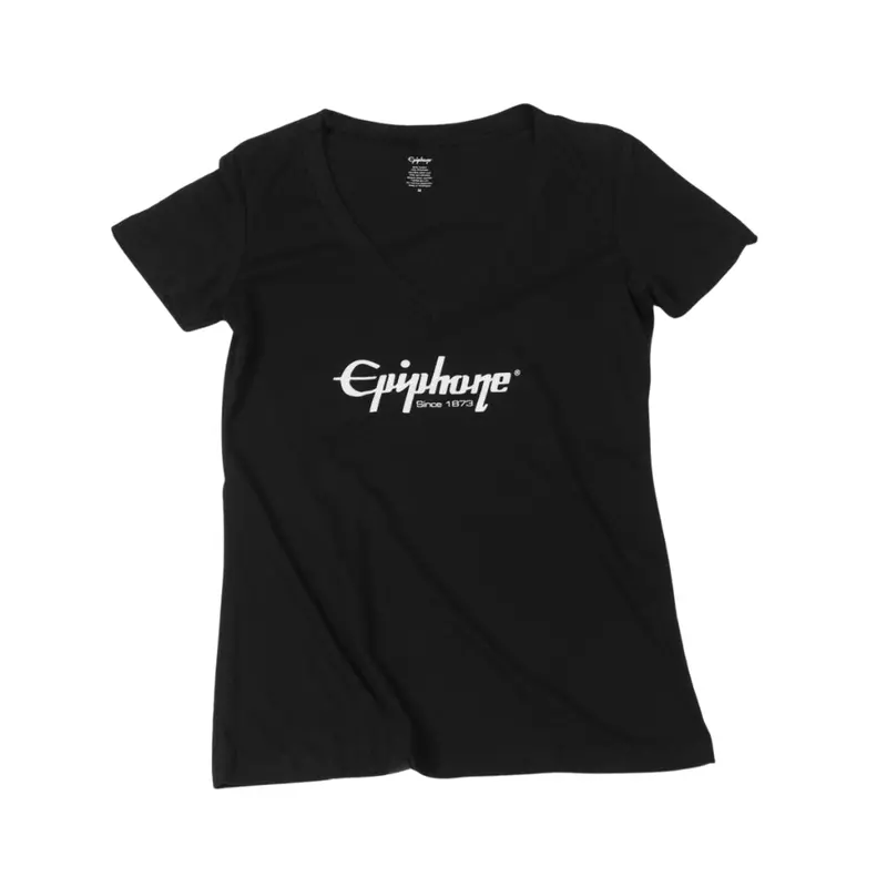 Epiphone Logo Women’S V-Neck T-Shirt – Black Medium 1