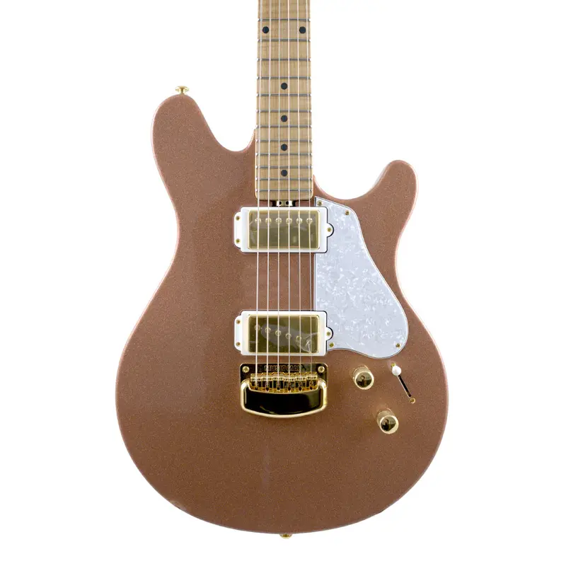 Ernie Ball Music Man Valentine Guitar – Pink Champagne With White Pearloid Pickguard 1