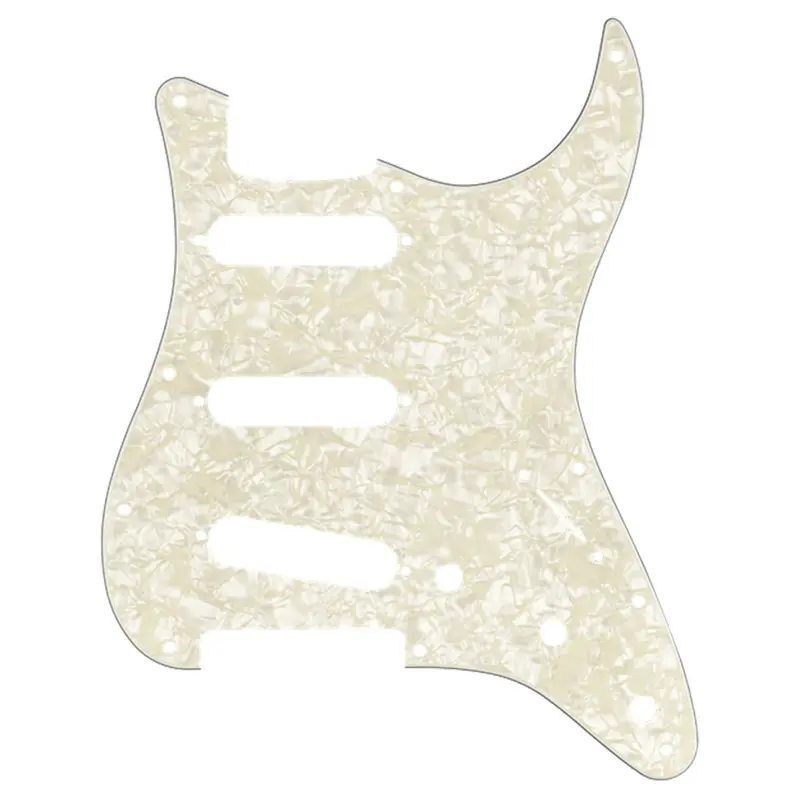 Fender 11-Hole Modern Stratocaster Pickguard In Aged White Pearl 1