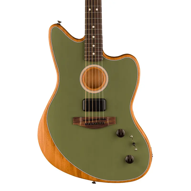 Fender Acoustasonic Player Jazzmaster – Antique Olive Finish, Rosewood Fingerboard 1