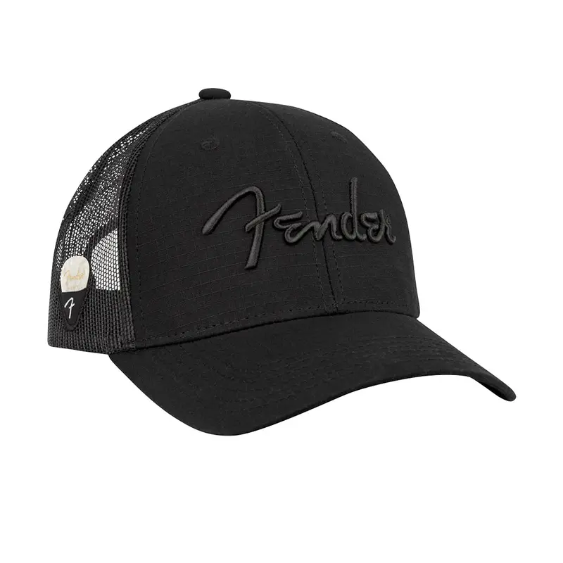 Fender Black Snap-Back Pick Holder Hat 1