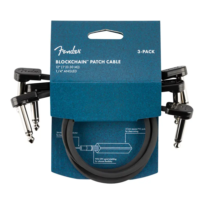 Fender Blockchain Short-Run Cable Set – 12-Inch Angle-To-Angle, 3-Pack 1