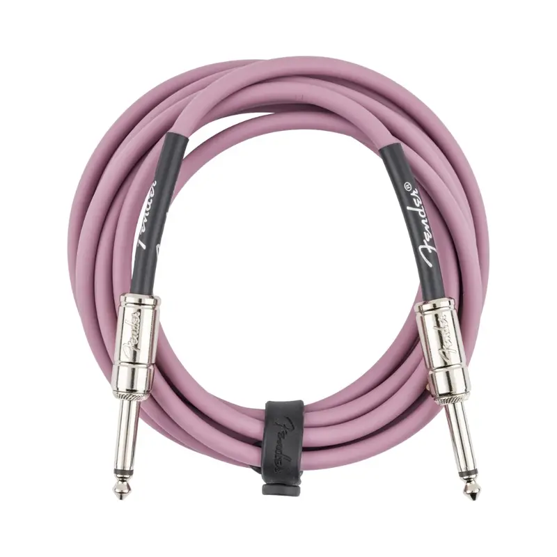 Fender Contour Series Instrument Cable — 10-Foot Burgundy Mist Coiled Cable 1