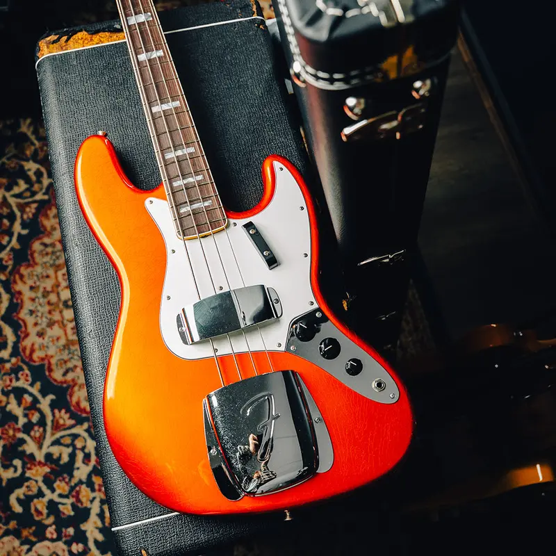 Fender Custom Shop 1966 Jazz Bass Deluxe Closet Classic – Candy Tangerine Finish 1