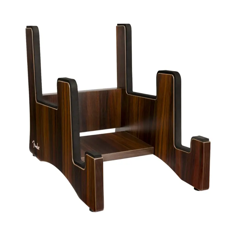 Fender Deluxe Wooden 2-Tier Multi-Instrument Stand – Walnut Finish 1