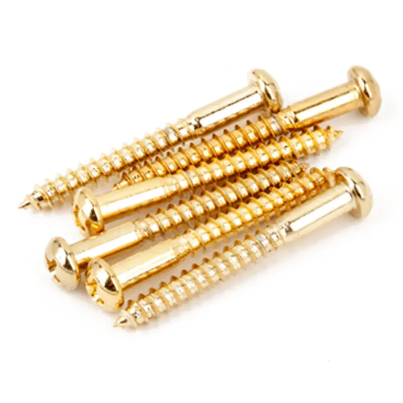 Fender Gold-Plated Wood Screws (6X1 Mm, 1/4" Rh Phillips, Pack Of 6) 1