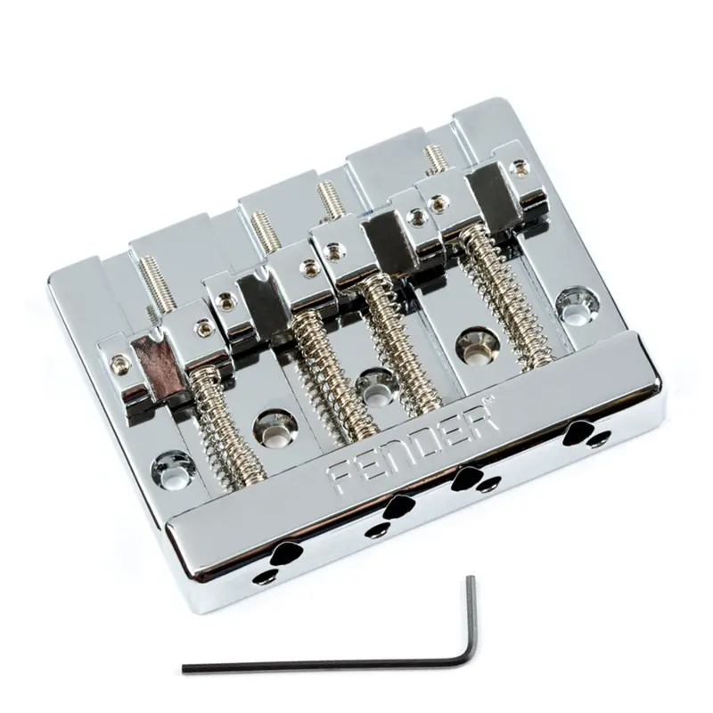 Fender Himass 4-String Bass Bridge – Chrome With Brass Saddles 1