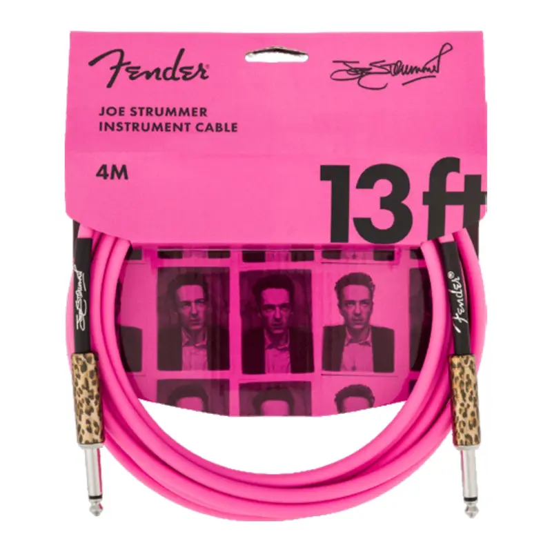 Fender Joe Strummer Signature Instrument Cable – Pink Leopard Print, 13 Feet 1