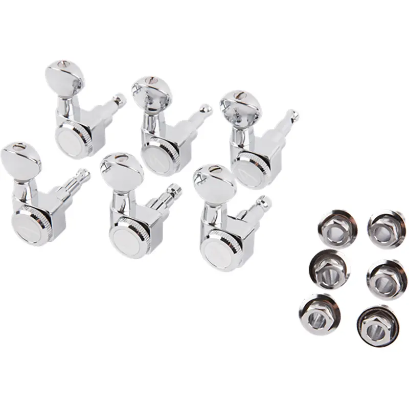 Fender Locking Tuning Machines For Stratocaster & Telecaster – Polished Chrome W/ Vintage Buttons 1