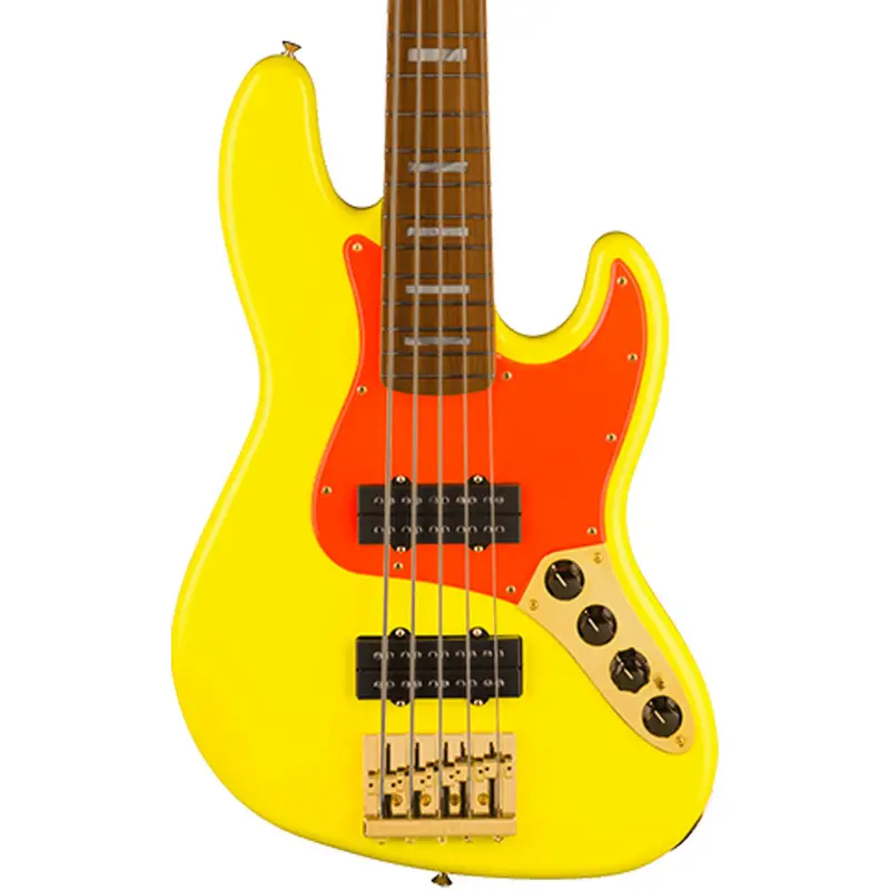 Fender Mononeon Jazz Bass V – Neon Yellow With Maple Fingerboard 1