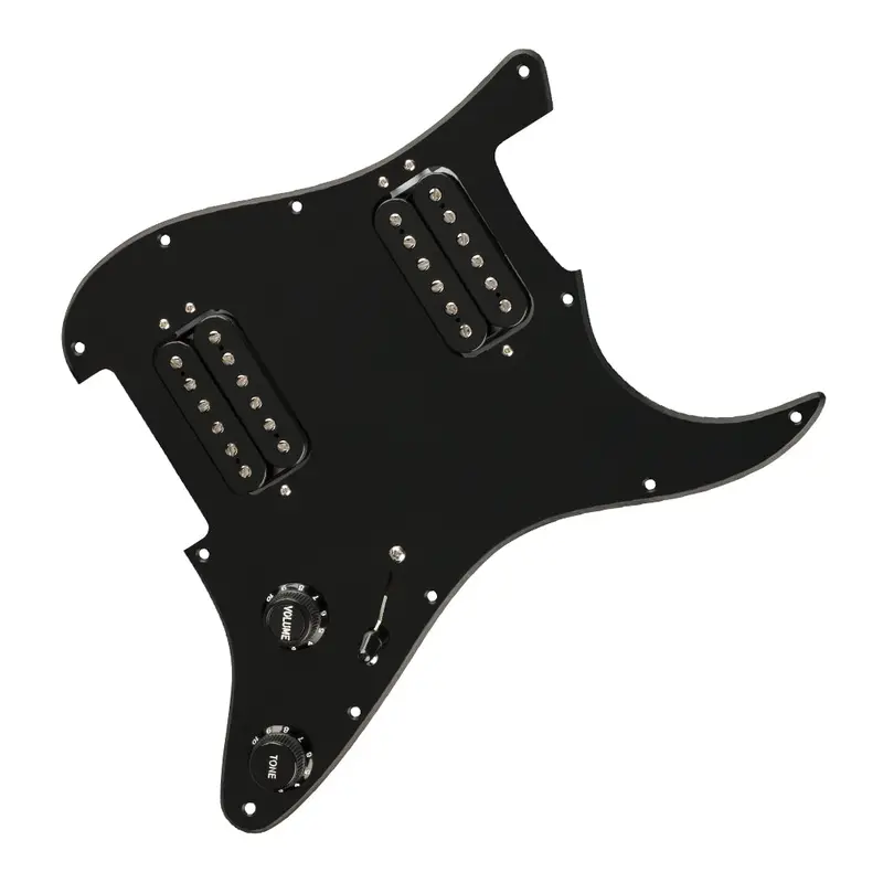 Fender Pre-Wired Stratocaster Pickguard With Quadra-Tap Humbuckers – 11-Hole Black 1