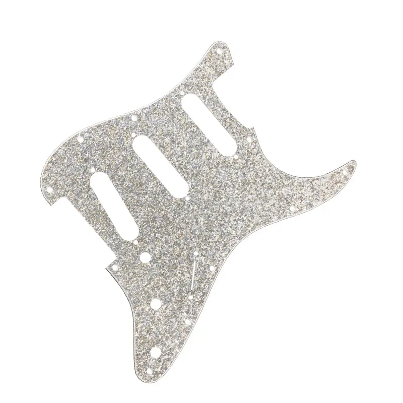 Fender Silver Sparkle Hybrid Glass/Glitter Stratocaster Sss Pickguard 1
