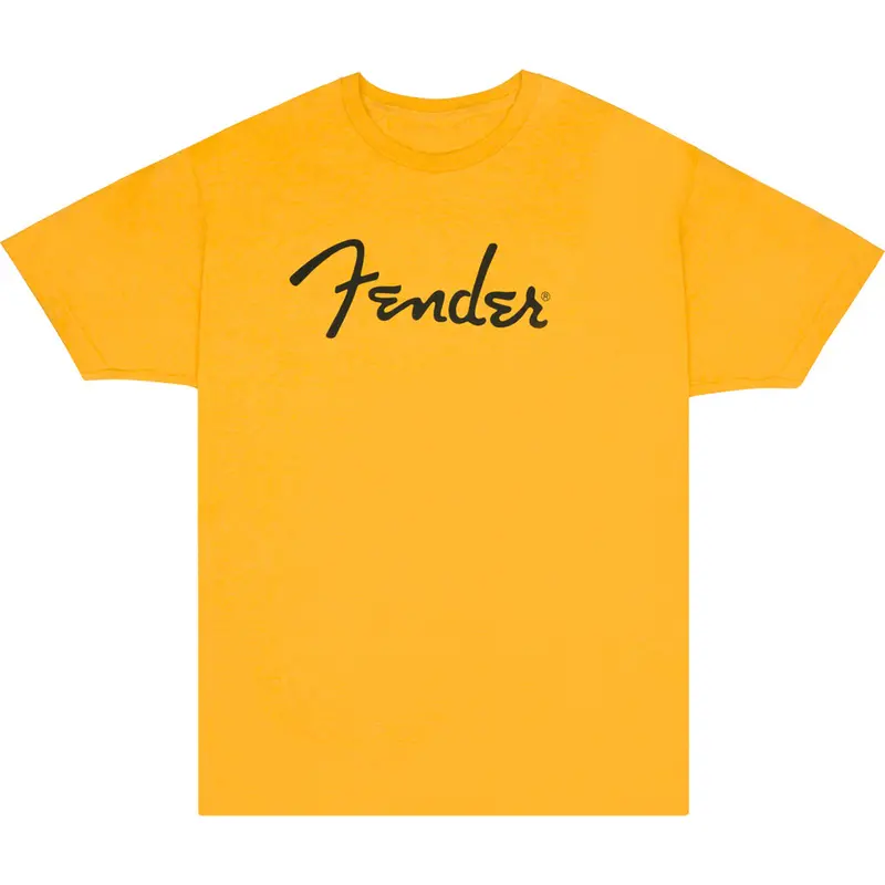 Fender Spaghetti Logo Cotton T-Shirt – Butterscotch Blonde, Size S 1