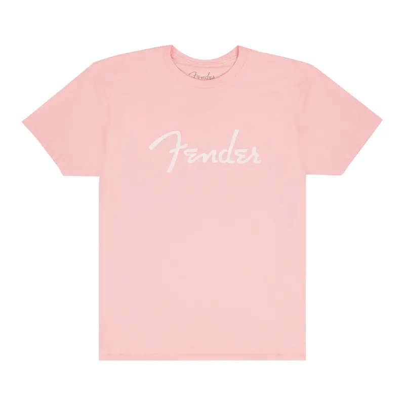 Fender Spaghetti Logo Cotton T-Shirt – Shell Pink, Medium Fit 1