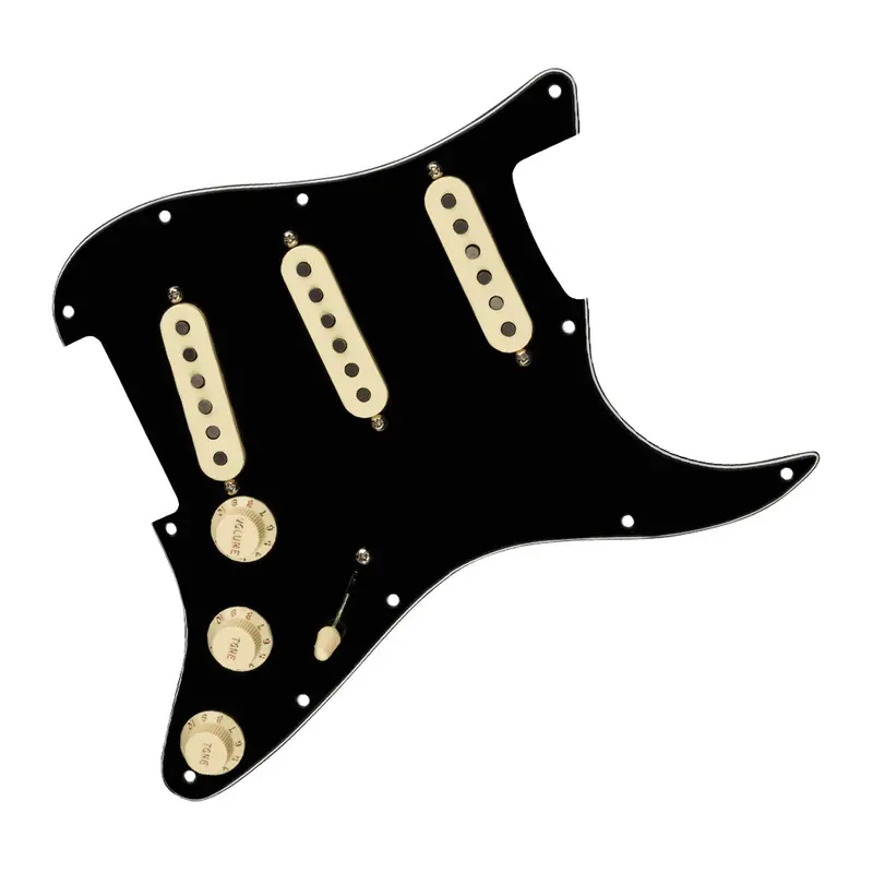 Fender Tex-Mex Stratocaster Pre-Wired Pickguard – Sss Configuration, Black, 11-Hole 1
