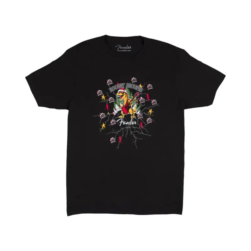 Fender Ugly Christmas T-Shirt – Black, Medium Size 1