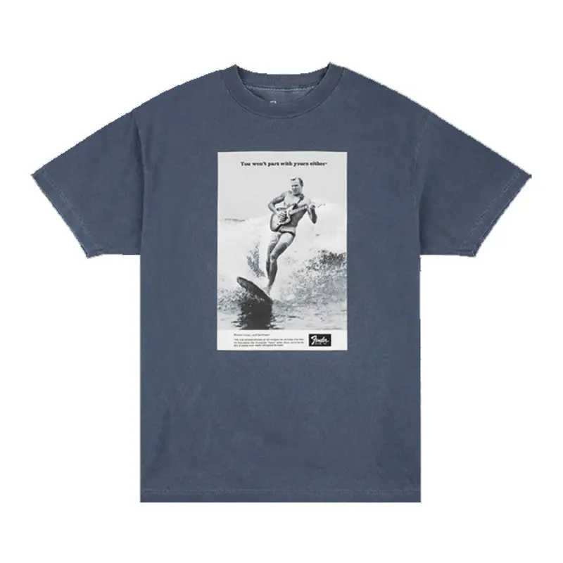Fender Vintage Surf Ad T-Shirt – Ocean Blue, Size Medium 1