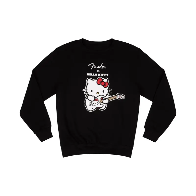 Fender X Hello Kitty Black Crewneck Sweatshirt - Size Xl 1