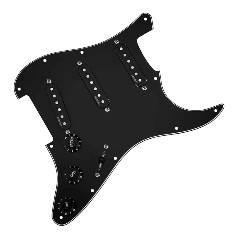 Fishman Fluence Loaded Stratocaster Pickguard – 3-Single-Coil Configuration, Black 1