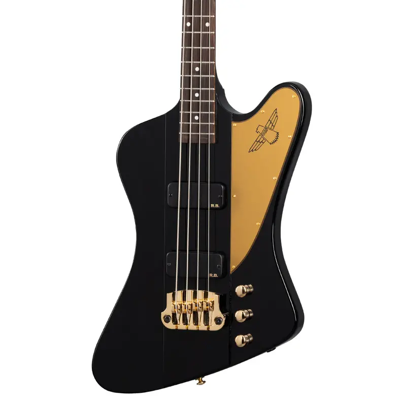 Gibson Rex Brown Thunderbird Bass – Ebony Finish, Iconic Hollow-Body Design 1