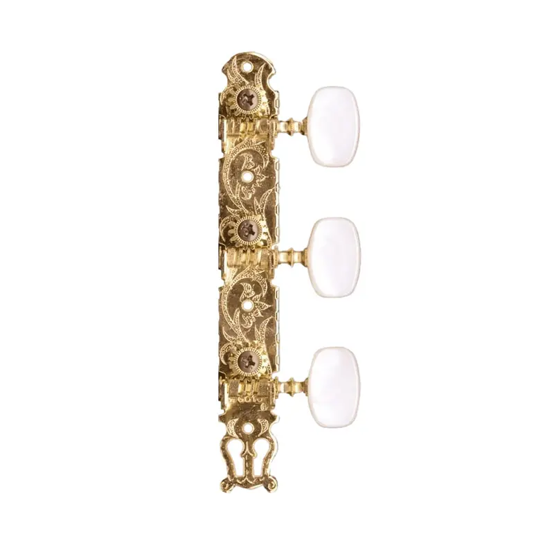 Gotoh 35G420 Classical Tuner – Single Gold-Plated 3-A-Side Headstock Gear 1