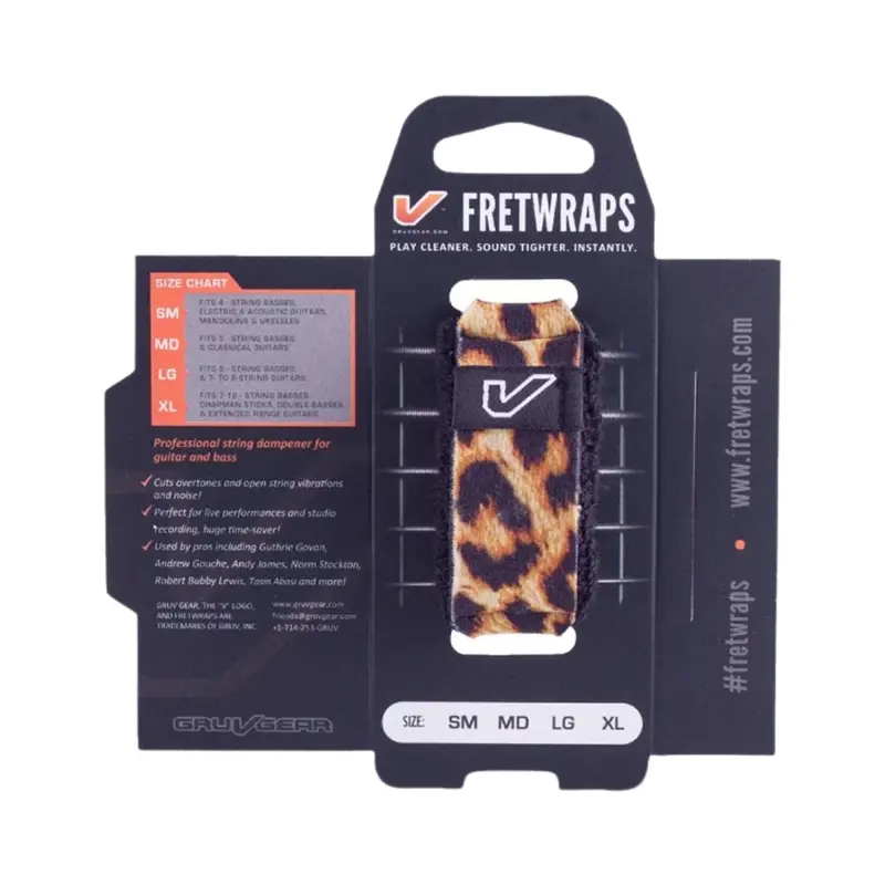 Gruv Gear Fretwraps – Small Size String Dampener In Leopard Print 1