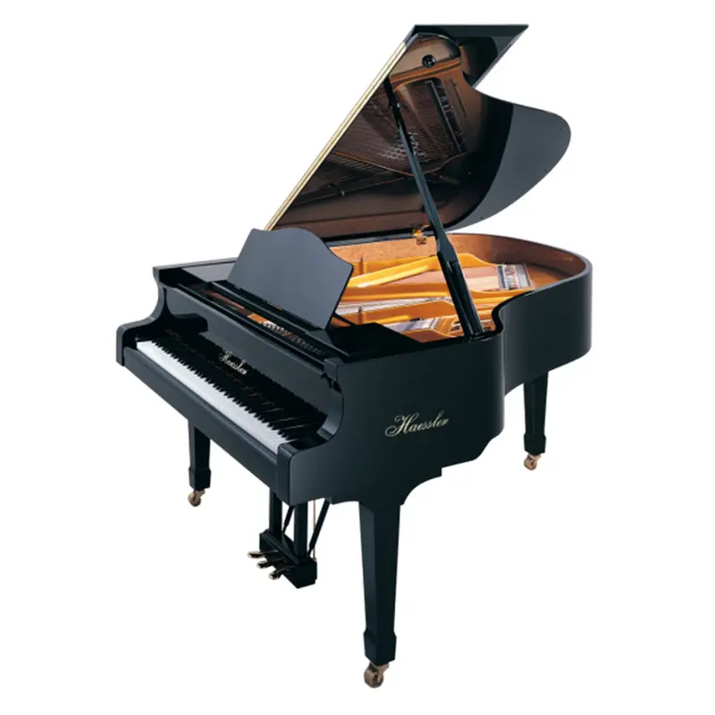 Haessler H175 Baby Grand Piano – High-Gloss Ebony Finish 1