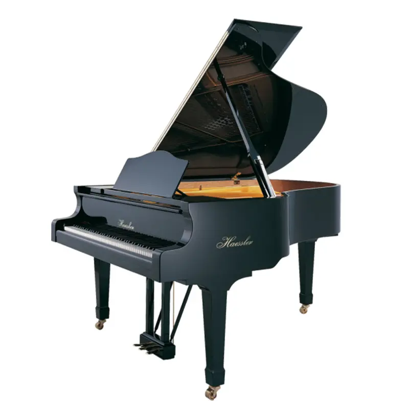 Haessler H186 Semi-Concert Grand Piano – High-Gloss Ebony Finish 1