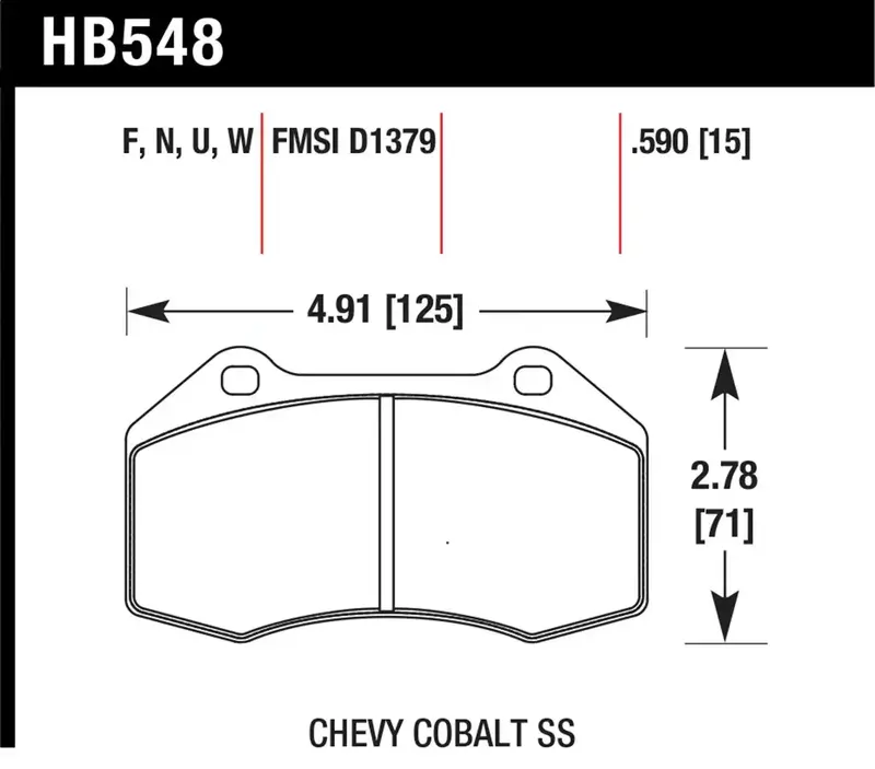 Hawk Performance Dtc-60 Street/Track Brake Pads – Thickness 0.590", Part Hb548G.510 1