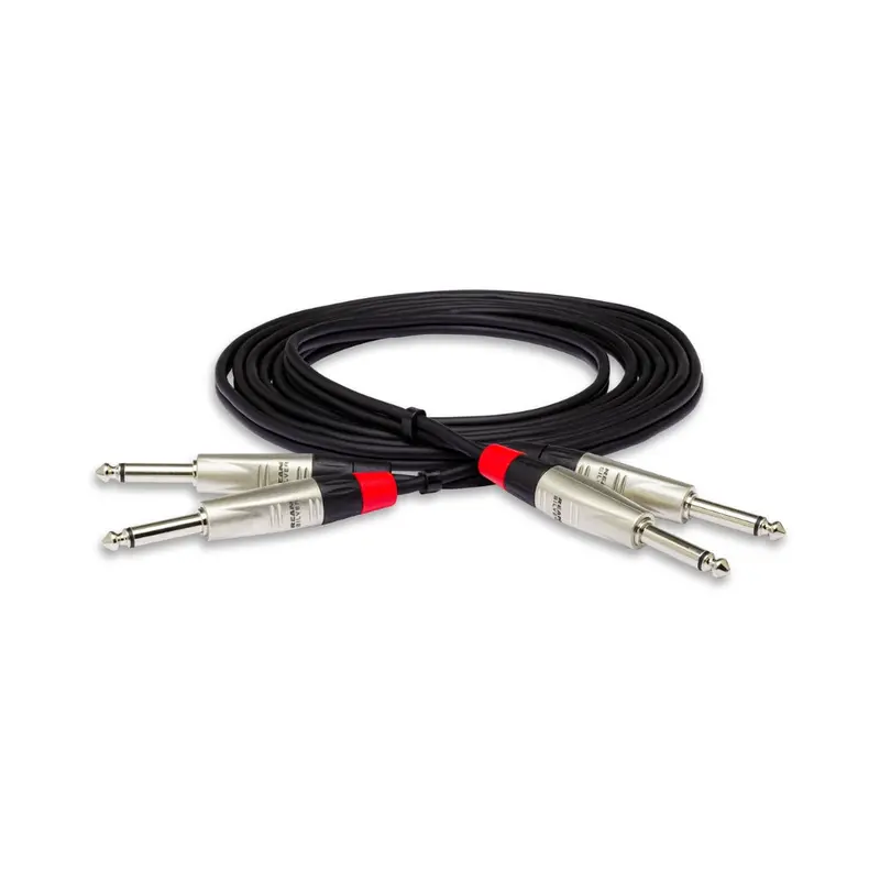 Hosa Dual 1/4" Ts To 1/4" Ts Stereo Interconnect Cable – 3 Ft Short-Run Patch Lead 1